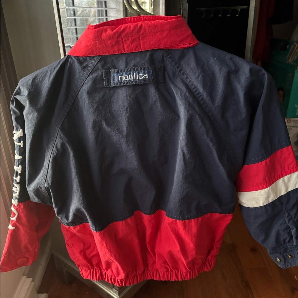 Nautica Red and Blue Raincoat Lightweight Nylon - Picture 3 of 5